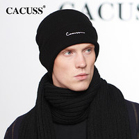 PLUS会员：CACUSS 纯棉双层加绒男士针织帽 Z0339