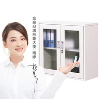 奈高 NG矮柜钢制储物柜铁皮柜文件柜财务办公柜资料柜档案柜茶水柜玻璃上节柜