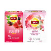 立顿Lipton颜值满分组合茶包（玫瑰茄红茶&莓果红茶）三角茶包袋泡茶叶调味茶35包