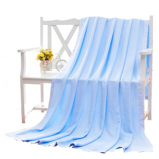 喜亲宝 竹纤维婴儿透气毯冰丝毯子 新生儿盖毯用品空调毛巾被子 宝宝幼儿园夏凉被毯子（120×90cm蓝色） 新款
