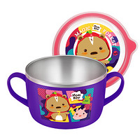 爱婴小铺 ModaBear不锈钢碗 碗 婴儿碗  辅食碗 儿童碗  汤碗 饭碗 宝宝碗 大面碗 紫色（650ml）05 韩国进口