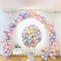 九洲鹿 气球100只装 网红马卡龙色气球儿童生日派对结婚浪漫装饰场景布置用品（送气筒）