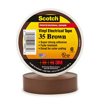 3M Scotch 35# PVC电气绝缘胶带 优质相色胶带 19mm*20.1M*0.177mm 单卷装 棕色