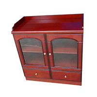 理邦茶水柜贴木皮储物柜办公柜餐边柜0.8米F3红棕色