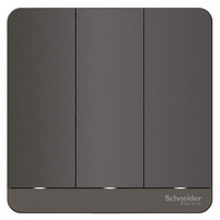 施耐德电气（Schneider Electric）开关插座 带LED灯三开双控开关面板 绎尚系列 荧光灰色 E8333L2LED_SL_C1