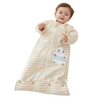 威尔贝鲁（WELLBER）婴儿睡袋儿童防踢被宝宝可脱袖信封式成长睡袋秋冬厚棉蜜蜂熊猫120cm