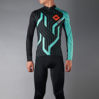 迈森兰 MYSENLAN 骑行服套装男长袖春夏秋季自行车山地车公路车衣 地平线-蓝色 M