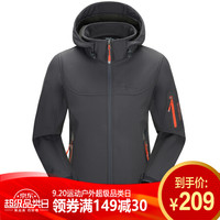 ALPINT MOUNTAIN  户外软壳冲锋衣情侣男女款抓绒防风保暖软壳衣 620-004 灰色 XL