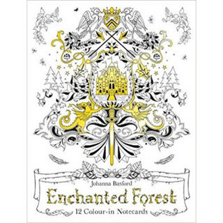 Enchanted Forest12 Colour-in Notecards魔法森林礼品卡片