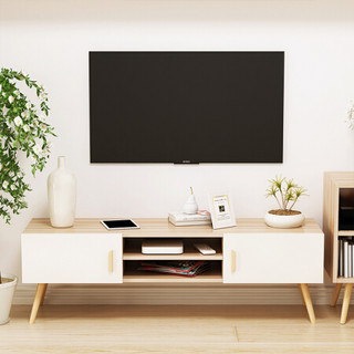 酷林（KULIN）电视柜 北欧板式电视柜小户型创意多功能电视柜 浅胡桃120