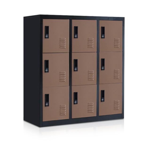 九门更衣柜员工柜寄存包柜宿舍鞋柜钢制铁皮柜储物柜多门彩色 柜门