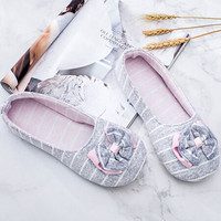 贝莱康(Balic) 孕产妇月子鞋 秋季保暖透气款包跟产后防滑透气孕妇鞋 灰色S码