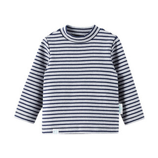 全棉时代 男幼童针织罗纹条纹打底衫100/52 (建议3-4岁) 浅蓝细条 1件装