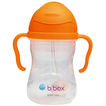 b.box 儿童PP吸管杯 240ml 荧光橙黄 第三代