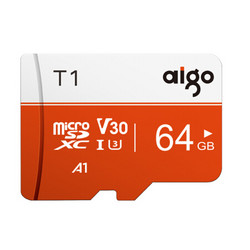爱国者（aigo）64GB TF（MicroSD）存储卡 T1高速版 读速97MB/s