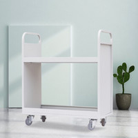 奈高 NG档案室推车图书馆小推车手推车静音移动书架柜 双层护板书车