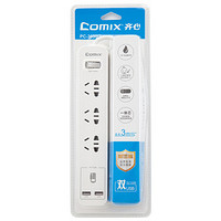 齐心（COMIX）PC-3030U-X延长线插座/排插板/拖地板/插排 新国标 总开发控制  乳白
