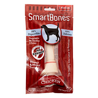 SmartBones宠物零食狗零食磨牙棒狗咬胶 洁齿骨洁齿棒鸡肉味 中号-1支装