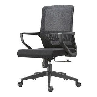 中伟（ZHONGWEI）电脑椅家用人体工学椅办公椅网椅升降椅转椅-黑色