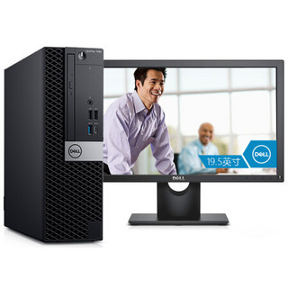 DELL 戴尔 OptiPlex 7060MT 八代酷睿版 19.5英寸 商务台式机 黑色 (酷睿i7-8700、核芯显卡、4GB、1TB HDD、风冷)