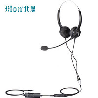 HION 北恩 FOR600D 双耳耳机 适用于话务员/客服/呼叫中心-水晶头接口（带线序和音量调节）