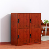 金经金属钢制更衣柜铁皮柜员工柜寄存包柜储物柜鞋柜樱桃木纹转印小四门矮柜