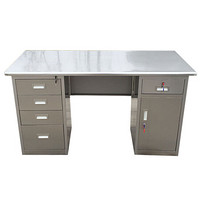 驰界（chijie）304不锈钢电脑桌加厚办公桌1.6米定制医疗实验操作台 防腐蚀带抽屉桌