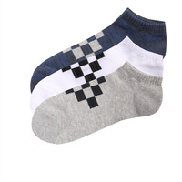 佐丹奴（Giordano） 内衣男袜 三对装毛圈底防滑短袜01156016  54标志白/中花灰/靛蓝色 中码(170/80A)