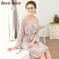 lecca lecca 拉可莉卡睡衣女春秋季长袖公主睡裙家居服可外穿睡衣 LC182MA-WS308 粉底小碎花 m