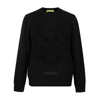 VERSACE JEANS 范思哲 奢侈品 男士黑色混纺圆领虎头图案长袖针织衫 B5GSA826 50207 899 M码