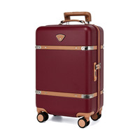 JUMP今浦 复古拉杆箱商务旅游出差登机行李箱万向轮男女通用 20英寸 圣诞红色 8300R