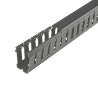 RS Pro欧时 VDR 系列 1m长 灰色 PVC 开放式 电缆护套 (槽形面板线槽) VDR9.8Z, 60 mm宽 x 80mm深