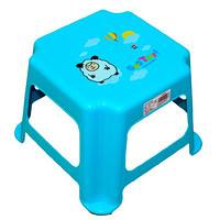 茶花 凳子塑料椅子印花儿童小方凳子 蓝色 0801*