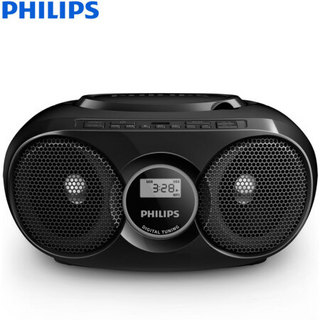 PHILIPS 飞利浦 AZ318B/93 CD播放机 音响 收录机 学习机 胎教机 USB播放器 电脑音箱 便携移动收音机 黑色