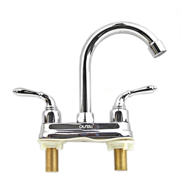 欧泰outai 双开面盆水龙头竹节把ot-2107 默认