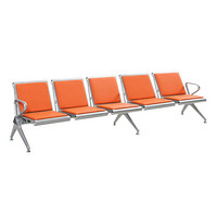 苏美特机场椅候车椅排椅医院候诊椅输液椅五人位橘黄色坐垫