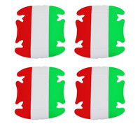 自由牛 爱度汽车门把手硅胶门碗膜保护膜车门贴门碗贴划痕把防刮装饰改装 红白绿-四个装