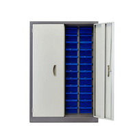 洛来宝 零件柜 电子元件工具收纳柜效率整理螺丝柜 48门蓝色带门