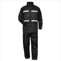 星工(XINGGONG)成人雨衣雨裤套装 户外高反光环卫保洁服道路铁路施工雨具 电动车摩托车定制 黑色165码