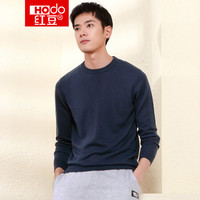 红豆 Hodo 男装 羊毛衫男毛衣男圆领套头修身冬季商务休闲纯色全羊毛毛衫 B5藏青 180/96A（115）