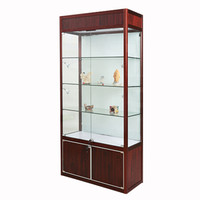 奈高 NG玻璃展示柜珠宝柜台手机饰品化妆品展柜陈列柜货架产品展示架红色款900*400*2000mm