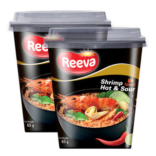 越南进口 阮婆婆（Reeva)  方便面速食面 酸辣虾味两吃面杯面（干拌/汤面） 65g*2杯 *10件