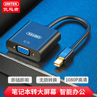 优越者(UNITEK)Mini DP转VGA转换器 苹果雷电接口投屏 迷你Displayport电脑显示器连接线黑色 Y-6336BK