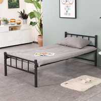 奈高 NG单人床铁床铁艺钢架床简约现代员工学校宿舍公寓床 2000*1000*720铁床板黑色
