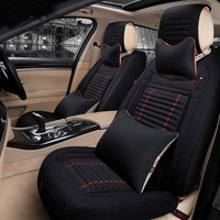 紫风铃四季通用汽车坐垫仿亚麻全包围四季垫汽车座垫迈腾宝来轩逸朗逸哈弗帝豪宝马奥迪A09 神秘黑舒适版