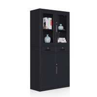 洛克菲勒  文件柜资料柜黑色分体中二斗文件柜
