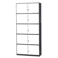 奈高 NG文件柜办公柜档案柜资料柜储物柜拆装薄边灰白分体五节柜无隔板