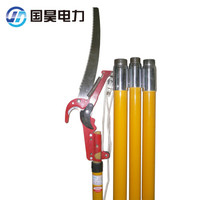 国昊电力 高压枝剪 玻璃钢环氧树脂枝剪 绝缘枝剪直扣3节4米35kV电力电工高空枝剪 货期1-30天