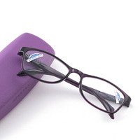 夕阳红老花镜女 耐磨树脂舒适时尚老花老光眼镜JX6021 300度 亮紫色
