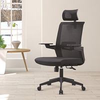 奈高办公椅电脑椅经理椅电竞椅人体工学椅家用读书写字专用椅含头枕A13-黑色
